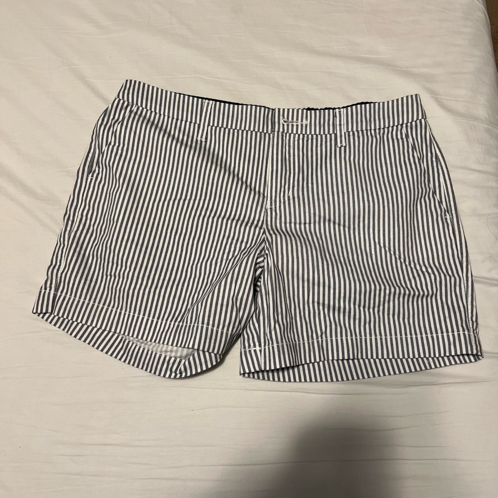 Of navy everyday  striped shorts.